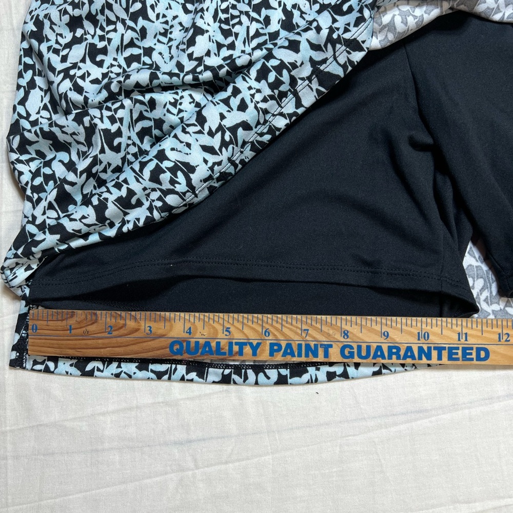 Tranquility Skort Skirt Size 2XL Tapestry Black  mint Blue Leafy pull on Stretch - Picture 3 of 8
